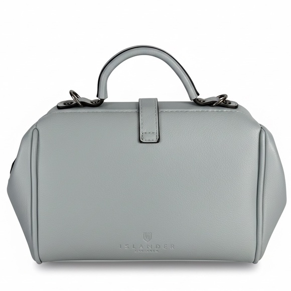 Islander UK Harris Tweed Medium Doctor Bag Blue Tartan Satchel NWOT - Picture 11 of 14